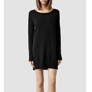 All Saints Charcoal 100% Cashmere Dress